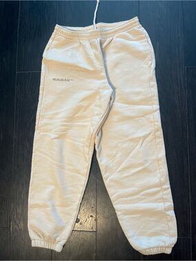 Pangaia Cream/Tan Sweat Joggers with Drawstring Waist